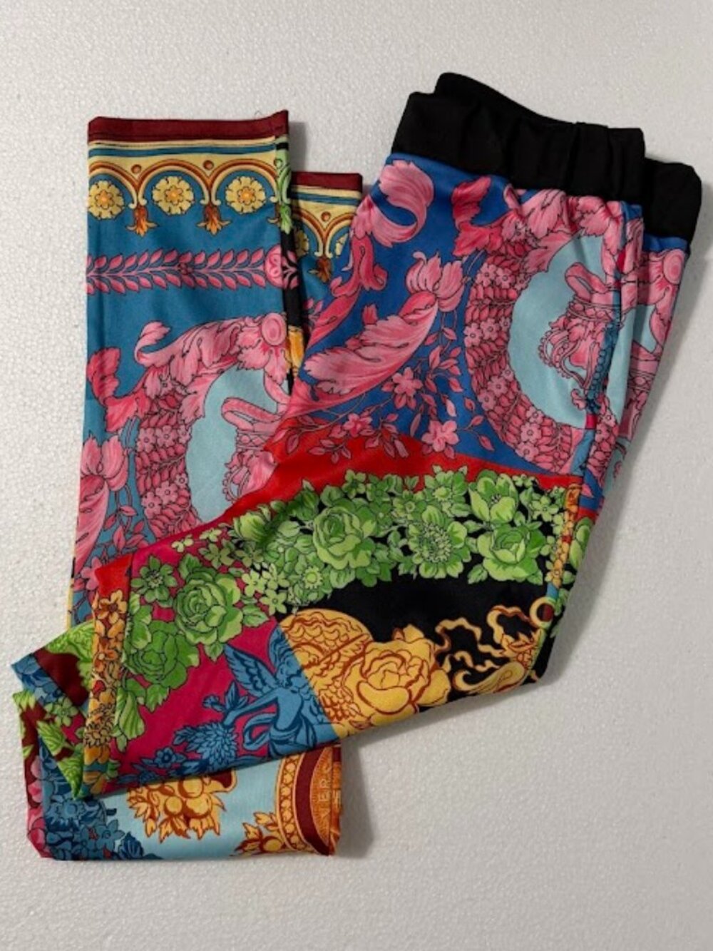 Colorful Baroque Print Leggings Women’s Size S Stretch - Picture 2 of 6